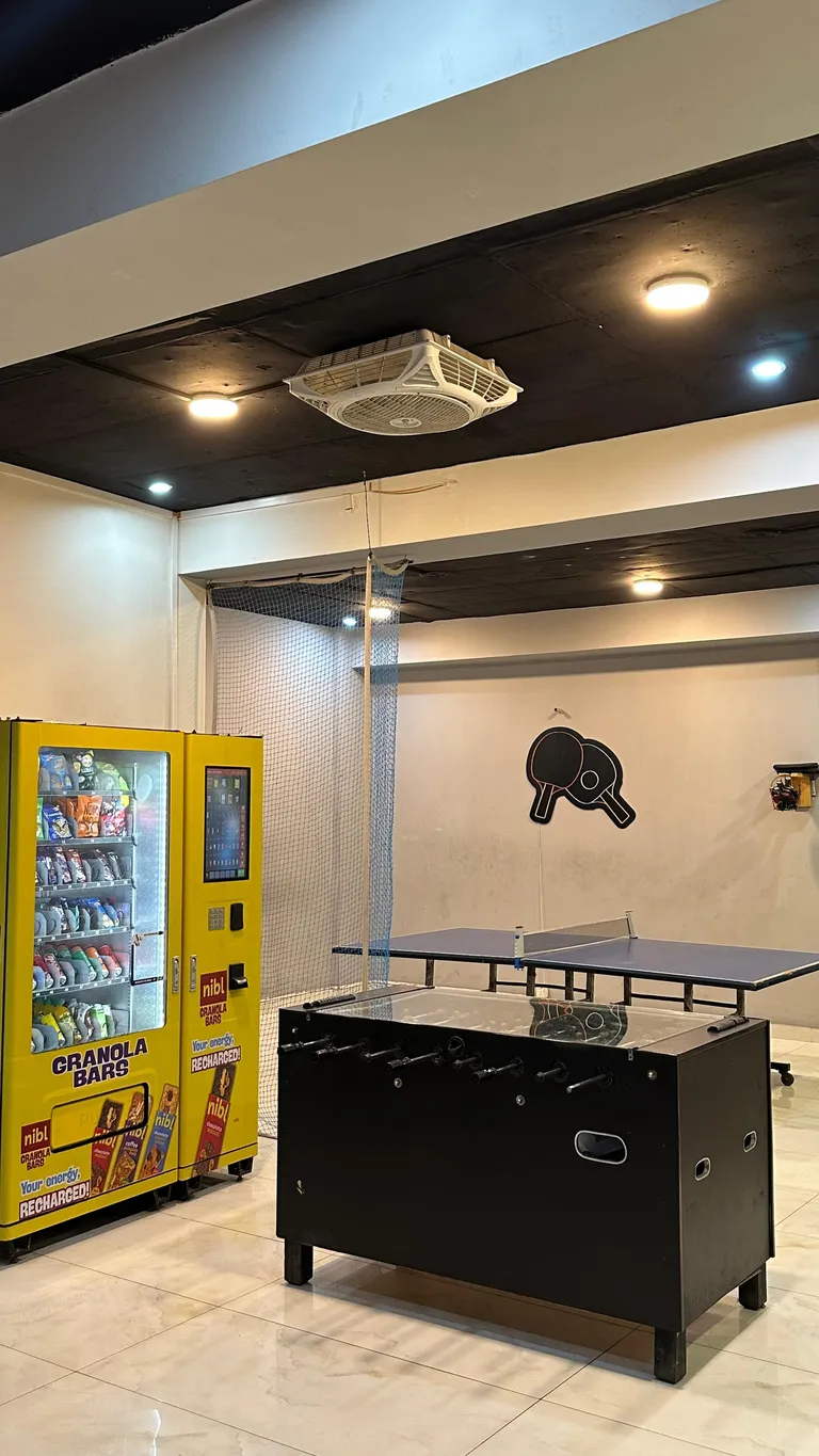 Foosball, table tennis and snacks in the games room